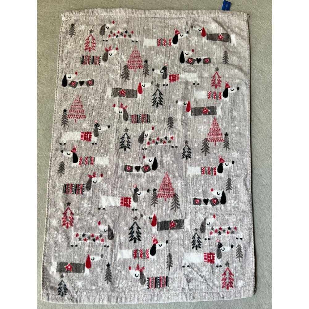 Humane Society Cotton & Rayon Kitchen Towels set of 3 With Holiday Dachsund Dogs - Picture 2 of 11